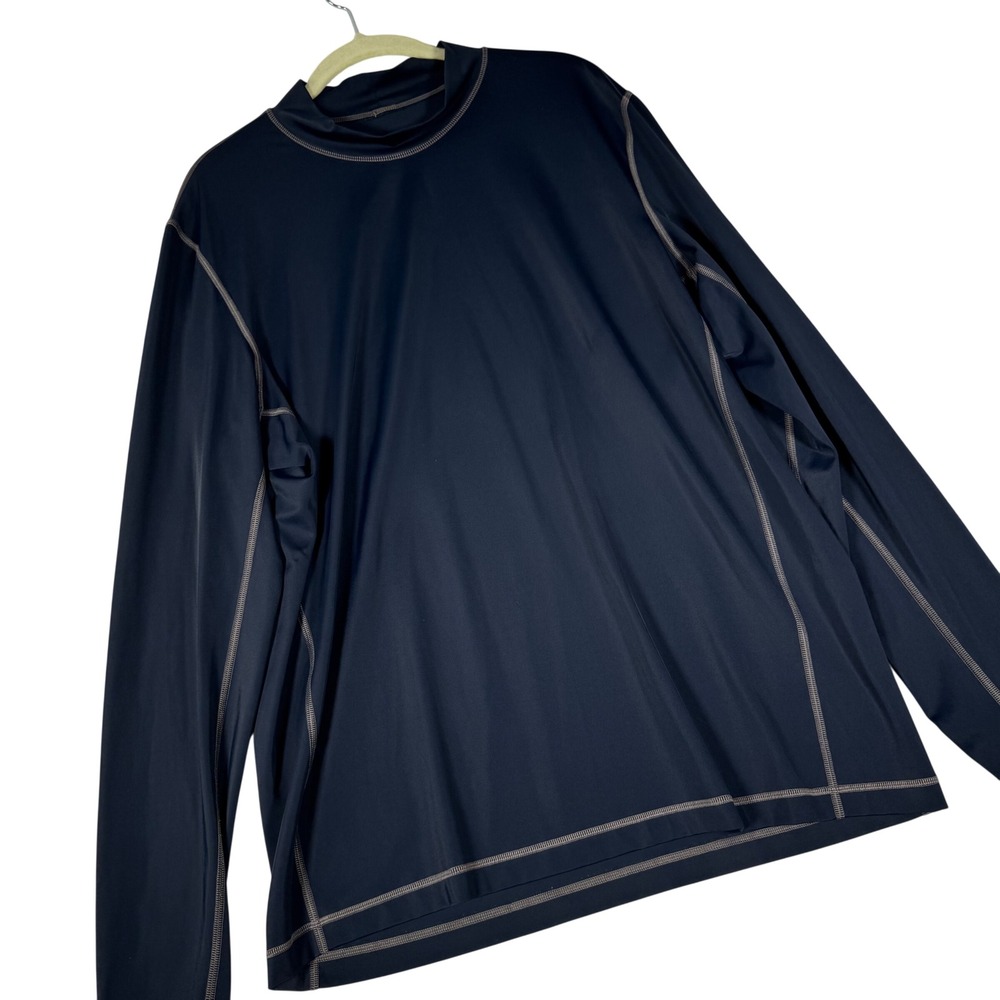 Lands End Rash Guard Mens XL Navy Blue Long Sleeve Swim Shirt Surf Top 414328